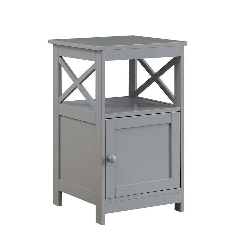 Table d'appoint avec armoire de rangement et étagère, MDF, cadre en X, 40,6 cm L x 40,6 cm P x 66 cm H, 7 couleurs