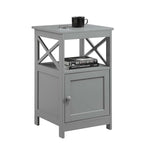 Table d'appoint avec armoire de rangement et étagère, MDF, cadre en X, 40,6 cm L x 40,6 cm P x 66 cm H, 7 couleurs