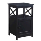 Table d'appoint avec armoire de rangement et étagère, MDF, cadre en X, 40,6 cm L x 40,6 cm P x 66 cm H, 7 couleurs