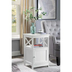 Table d'appoint avec armoire de rangement et étagère, MDF, cadre en X, 40,6 cm L x 40,6 cm P x 66 cm H, 7 couleurs