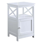 Table d'appoint avec armoire de rangement et étagère, MDF, cadre en X, 40,6 cm L x 40,6 cm P x 66 cm H, 7 couleurs