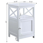 Table d'appoint avec armoire de rangement et étagère, MDF, cadre en X, 40,6 cm L x 40,6 cm P x 66 cm H, 7 couleurs