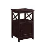 Table d'appoint avec armoire de rangement et étagère, MDF, cadre en X, 40,6 cm L x 40,6 cm P x 66 cm H, 7 couleurs