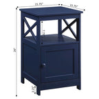 Table d'appoint avec armoire de rangement et étagère, MDF, cadre en X, 40,6 cm L x 40,6 cm P x 66 cm H, 7 couleurs