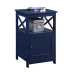 Table d'appoint avec armoire de rangement et étagère, MDF, cadre en X, 40,6 cm L x 40,6 cm P x 66 cm H, 7 couleurs