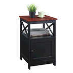 Table d'appoint avec armoire de rangement et étagère, MDF, cadre en X, 40,6 cm L x 40,6 cm P x 66 cm H, 7 couleurs