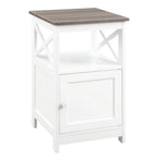 Table d'appoint avec armoire de rangement et étagère, MDF, cadre en X, 40,6 cm L x 40,6 cm P x 66 cm H, 7 couleurs
