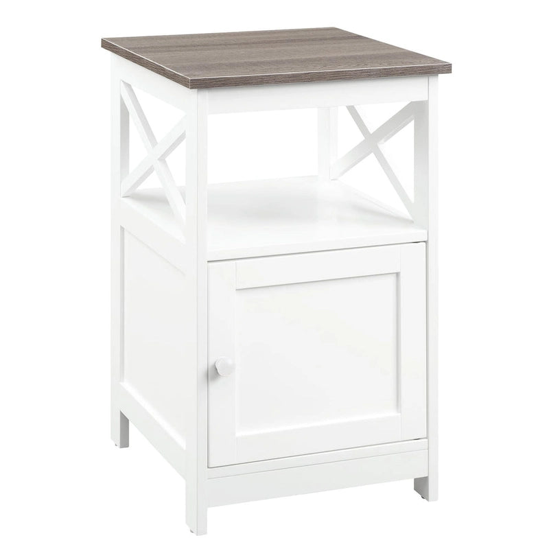 Table d'appoint avec armoire de rangement et étagère, MDF, cadre en X, 40,6 cm L x 40,6 cm P x 66 cm H, 7 couleurs