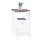 Table d'appoint avec armoire de rangement et étagère, MDF, cadre en X, 40,6 cm L x 40,6 cm P x 66 cm H, 7 couleurs