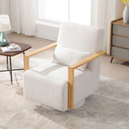 Fauteuil pivotant Boucle avec oreiller, style Mid-Century, pivotant à 360°, coussin en mousse et ressorts, 1 place, 10 coloris