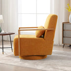 Fauteuil pivotant Boucle avec oreiller, style Mid-Century, pivotant à 360°, coussin en mousse et ressorts, 1 place, 10 coloris