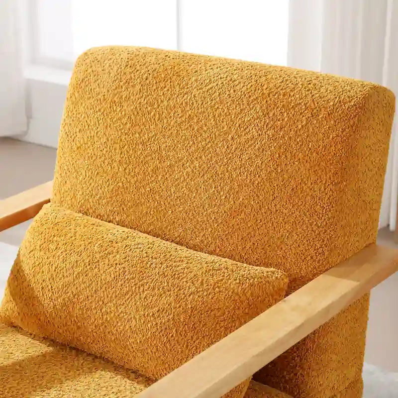 Fauteuil pivotant Boucle avec oreiller, style Mid-Century, pivotant à 360°, coussin en mousse et ressorts, 1 place, 10 coloris
