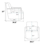 Fauteuil pivotant Boucle avec oreiller, style Mid-Century, pivotant à 360°, coussin en mousse et ressorts, 1 place, 10 coloris