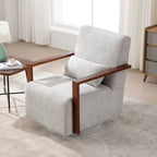 Fauteuil pivotant Boucle avec oreiller, style Mid-Century, pivotant à 360°, coussin en mousse et ressorts, 1 place, 10 coloris
