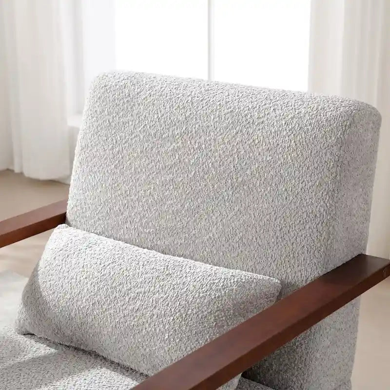 Fauteuil pivotant Boucle avec oreiller, style Mid-Century, pivotant à 360°, coussin en mousse et ressorts, 1 place, 10 coloris