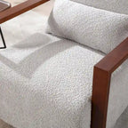Fauteuil pivotant Boucle avec oreiller, style Mid-Century, pivotant à 360°, coussin en mousse et ressorts, 1 place, 10 coloris