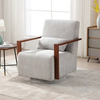 Fauteuil pivotant Boucle avec oreiller, style Mid-Century, pivotant à 360°, coussin en mousse et ressorts, 1 place, 10 coloris