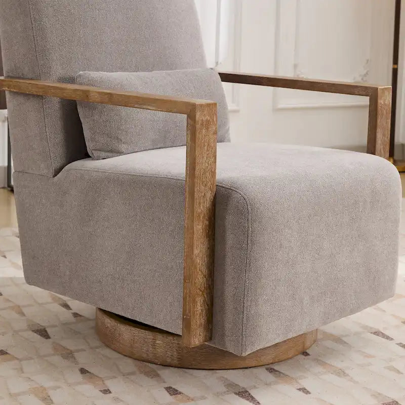 Fauteuil pivotant Boucle avec oreiller, style Mid-Century, pivotant à 360°, coussin en mousse et ressorts, 1 place, 10 coloris