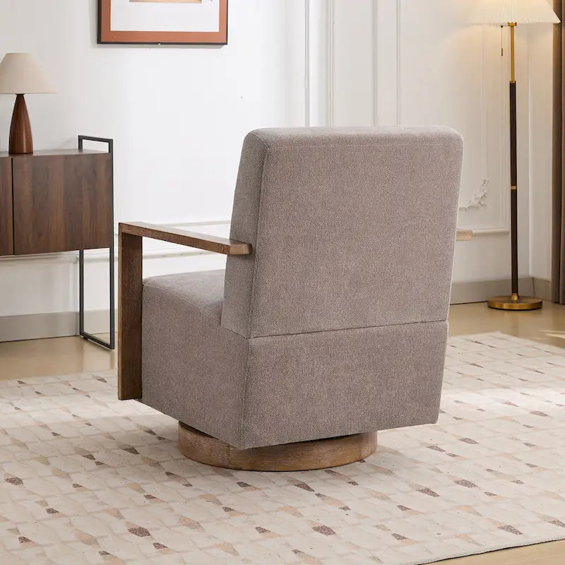 Fauteuil pivotant Boucle avec oreiller, style Mid-Century, pivotant à 360°, coussin en mousse et ressorts, 1 place, 10 coloris