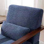 Fauteuil pivotant Boucle avec oreiller, style Mid-Century, pivotant à 360°, coussin en mousse et ressorts, 1 place, 10 coloris