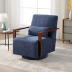 Fauteuil pivotant Boucle avec oreiller, style Mid-Century, pivotant à 360°, coussin en mousse et ressorts, 1 place, 10 coloris