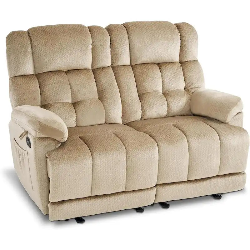 Causeuse inclinable électrique, rouge/gris/beige/bleu/marron, chauffante et massante, 2 places