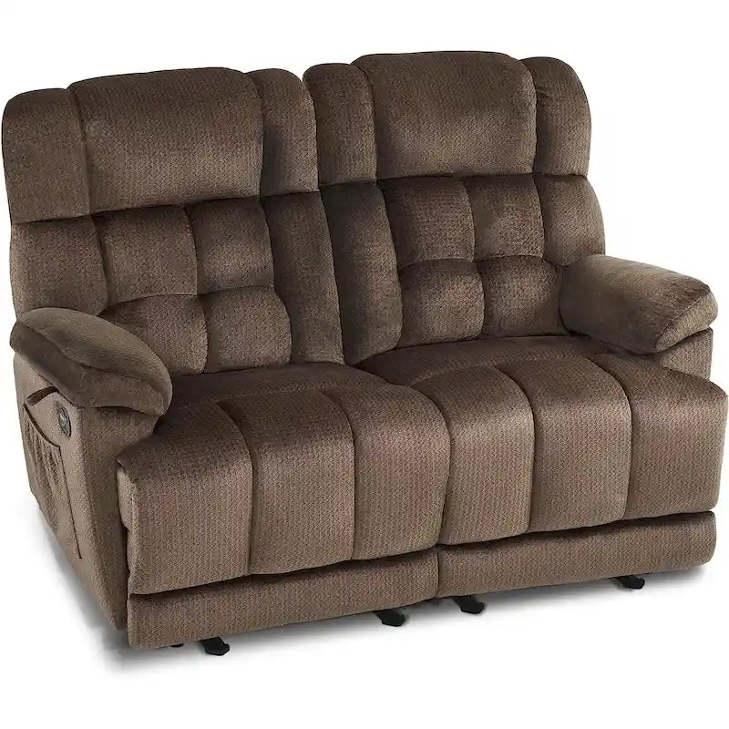 Causeuse inclinable électrique, rouge/gris/beige/bleu/marron, chauffante et massante, 2 places
