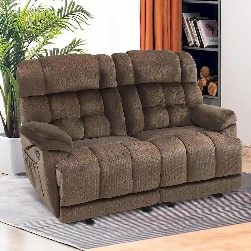 Causeuse inclinable électrique, rouge/gris/beige/bleu/marron, chauffante et massante, 2 places