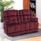 Causeuse inclinable électrique, rouge/gris/beige/bleu/marron, chauffante et massante, 2 places