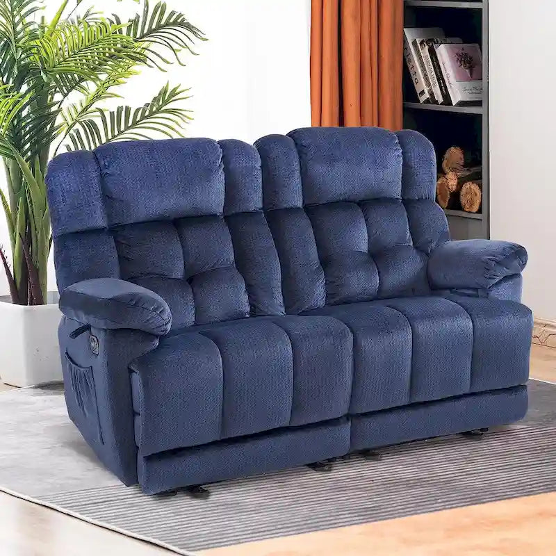 Causeuse inclinable électrique, rouge/gris/beige/bleu/marron, chauffante et massante, 2 places