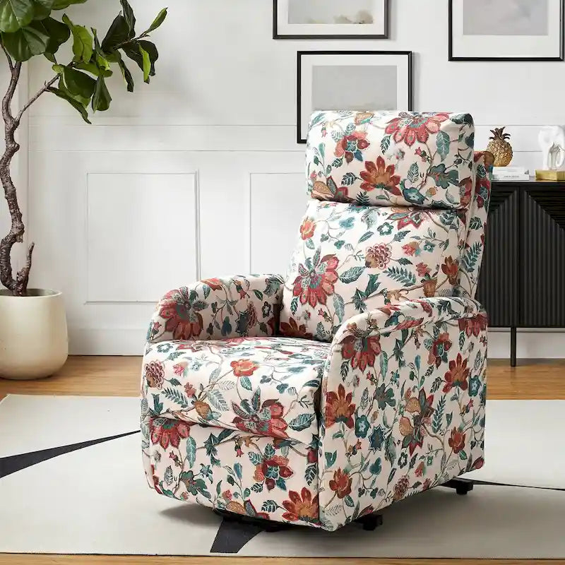 Fauteuil inclinable motorisé, Polyester touffeté, Structure en bois et métal, 3 positions, 113 kg, 1 place, Gris/Ivoire/Marine/Anthracite/Blanc/Bleu