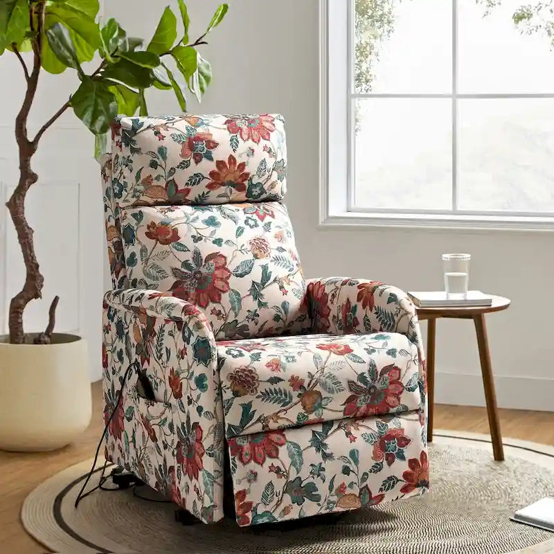 Fauteuil inclinable motorisé, Polyester touffeté, Structure en bois et métal, 3 positions, 113 kg, 1 place, Gris/Ivoire/Marine/Anthracite/Blanc/Bleu