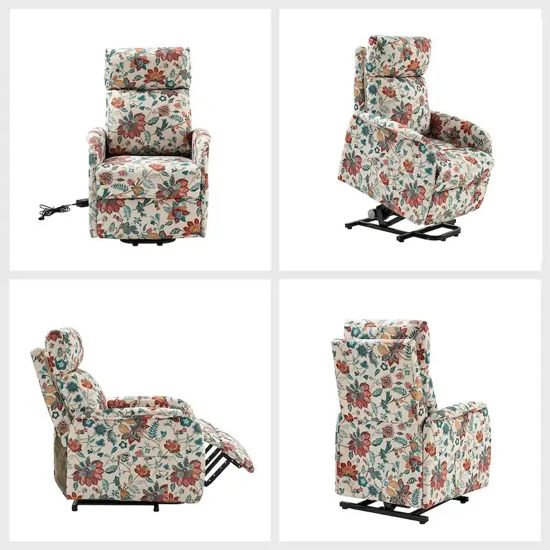 Fauteuil inclinable motorisé, Polyester touffeté, Structure en bois et métal, 3 positions, 113 kg, 1 place, Gris/Ivoire/Marine/Anthracite/Blanc/Bleu