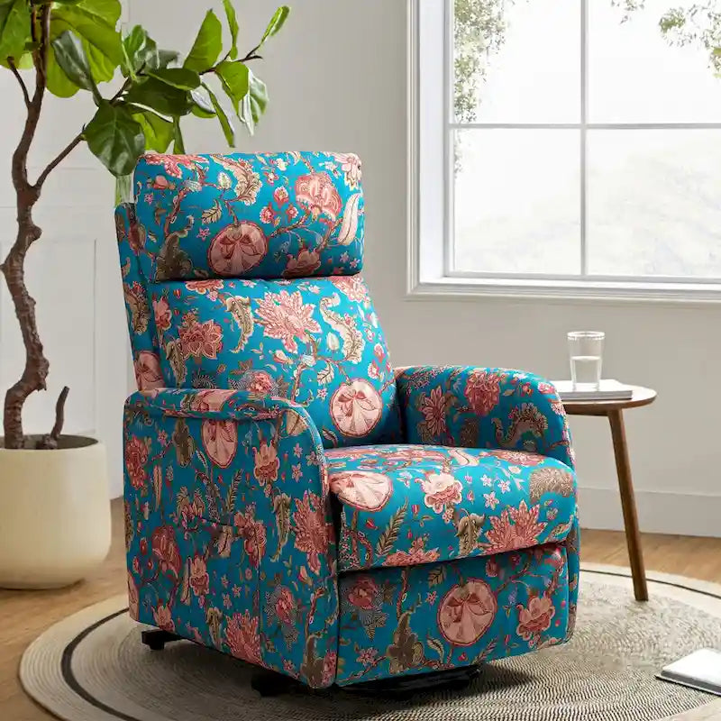 Fauteuil inclinable motorisé, Polyester touffeté, Structure en bois et métal, 3 positions, 113 kg, 1 place, Gris/Ivoire/Marine/Anthracite/Blanc/Bleu