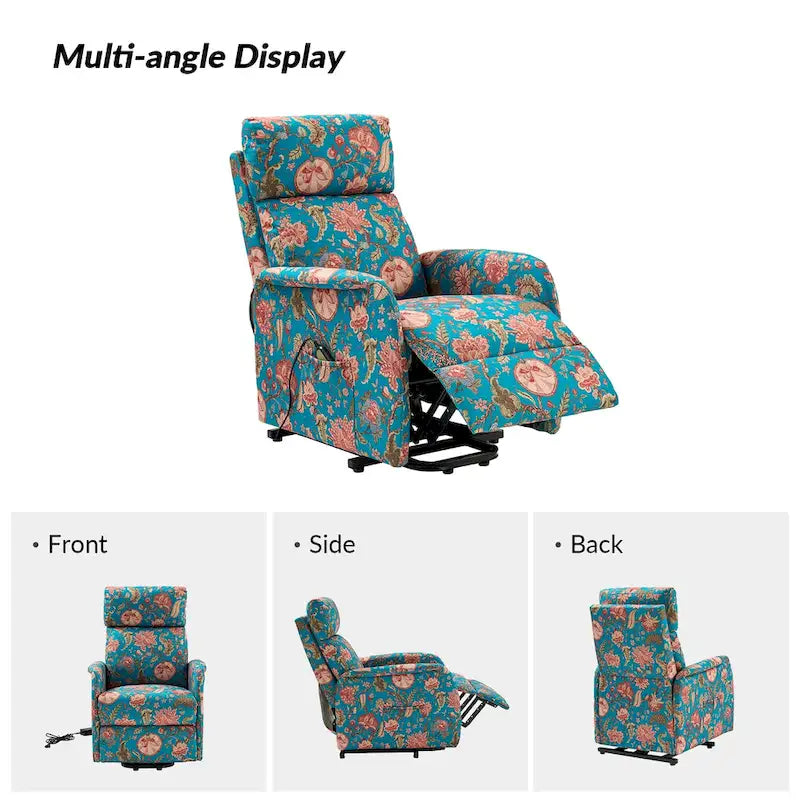 Fauteuil inclinable motorisé, Polyester touffeté, Structure en bois et métal, 3 positions, 113 kg, 1 place, Gris/Ivoire/Marine/Anthracite/Blanc/Bleu