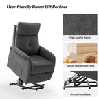 Fauteuil inclinable motorisé, Polyester touffeté, Structure en bois et métal, 3 positions, 113 kg, 1 place, Gris/Ivoire/Marine/Anthracite/Blanc/Bleu