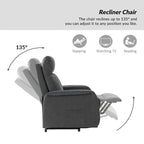 Fauteuil inclinable motorisé, Polyester touffeté, Structure en bois et métal, 3 positions, 113 kg, 1 place, Gris/Ivoire/Marine/Anthracite/Blanc/Bleu
