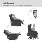 Fauteuil inclinable motorisé, Polyester touffeté, Structure en bois et métal, 3 positions, 113 kg, 1 place, Gris/Ivoire/Marine/Anthracite/Blanc/Bleu