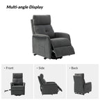 Fauteuil inclinable motorisé, Polyester touffeté, Structure en bois et métal, 3 positions, 113 kg, 1 place, Gris/Ivoire/Marine/Anthracite/Blanc/Bleu