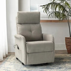 Fauteuil inclinable motorisé, Polyester touffeté, Structure en bois et métal, 3 positions, 113 kg, 1 place, Gris/Ivoire/Marine/Anthracite/Blanc/Bleu