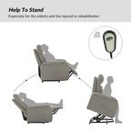Fauteuil inclinable motorisé, Polyester touffeté, Structure en bois et métal, 3 positions, 113 kg, 1 place, Gris/Ivoire/Marine/Anthracite/Blanc/Bleu