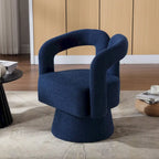 Fauteuil d'appoint pivotant à 360° en tissu bouclette, piètement en bois dur, assemblage en 15 minutes, 6 couleurs