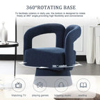 Fauteuil d'appoint pivotant à 360° en tissu bouclette, piètement en bois dur, assemblage en 15 minutes, 6 couleurs