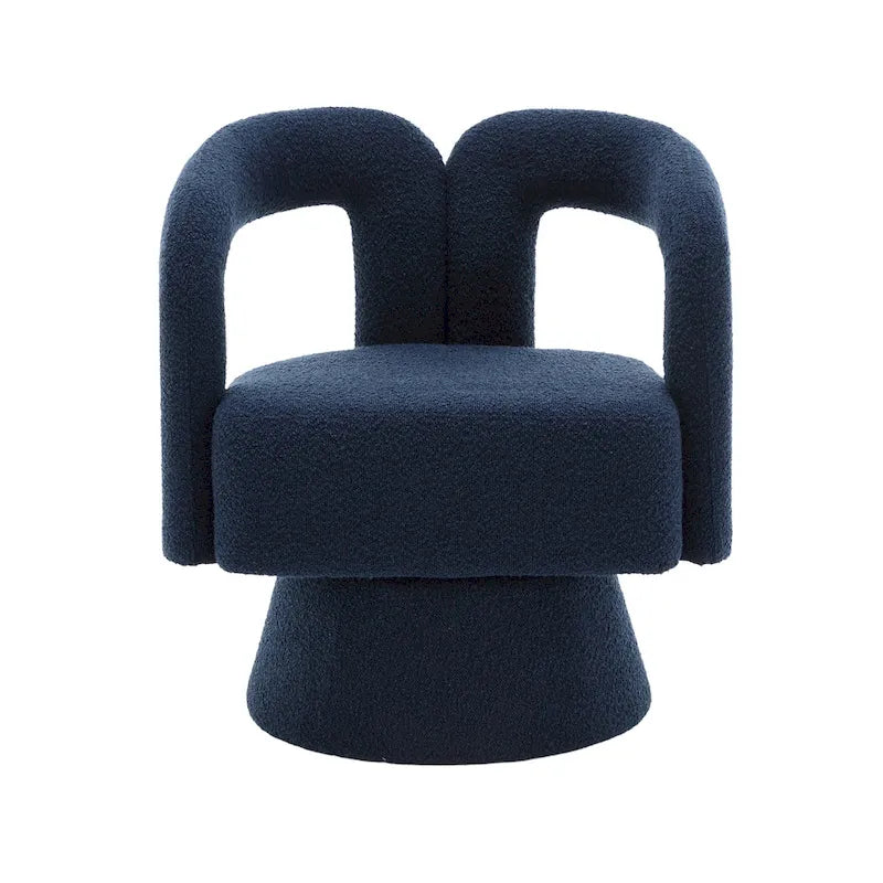 Fauteuil d'appoint pivotant à 360° en tissu bouclette, piètement en bois dur, assemblage en 15 minutes, 6 couleurs
