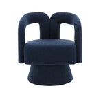 Fauteuil d'appoint pivotant à 360° en tissu bouclette, piètement en bois dur, assemblage en 15 minutes, 6 couleurs