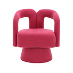Fauteuil d'appoint pivotant à 360° en tissu bouclette, piètement en bois dur, assemblage en 15 minutes, 6 couleurs