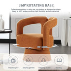 Fauteuil d'appoint pivotant à 360° en tissu bouclette, piètement en bois dur, assemblage en 15 minutes, 6 couleurs