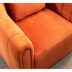 Fauteuil rond pivotant 360° en velours oversize avec coussin moelleux, idéal pour le salon ou la chambre.