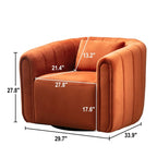 Fauteuil rond pivotant 360° en velours oversize avec coussin moelleux, idéal pour le salon ou la chambre.
