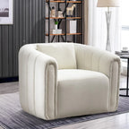 Fauteuil rond pivotant 360° en velours oversize avec coussin moelleux, idéal pour le salon ou la chambre.